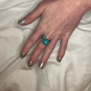 Turquoise planet inspired ring